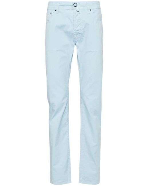 Jacob Cohen Blue Bard Mid-rise Slim-fit Trousers for men