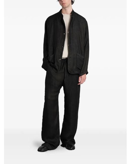 Needles Black Mandarin-Collarshirt Jacket for men