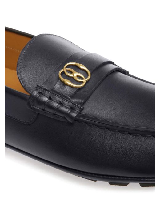 Bally Blue Crocodile-Effect Leather Loafers for men