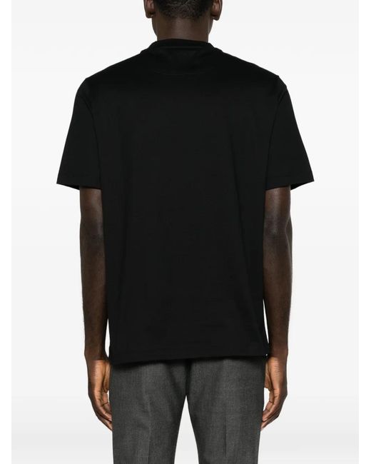 Brioni Black Logo-Embroidered T-Shirt for men