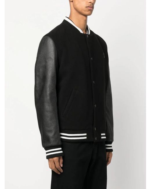 Philipp Plein Black Studded-Skull Bomber Jacket for men
