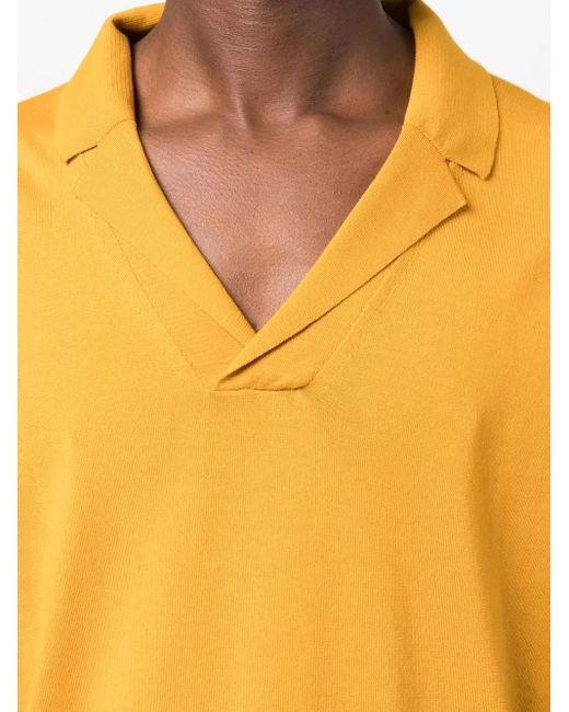 Roberto Collina Yellow Short-Sleeve Polo Shirt for men