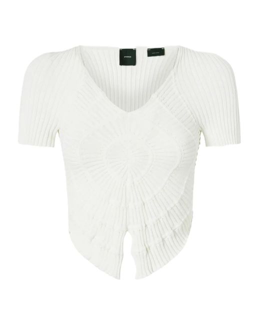 Pinko リブ トップ White