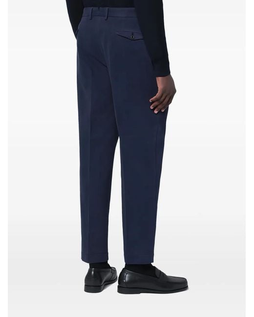 Santaniello Blue Pleat-Detail Trousers for men