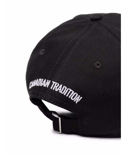 DSquared² Black Stencil Baseball Hat for men