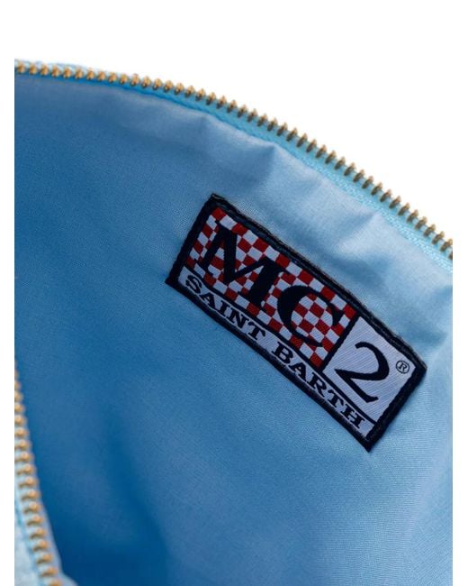 Mc2 Saint Barth Blue Light Pareasy Pochette With Jacquard Saint Barth Logo