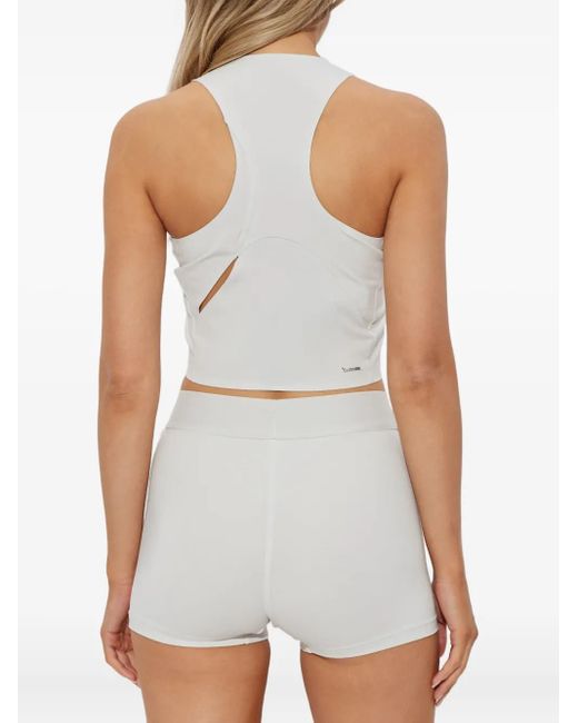 Y-3 White Zip-Front Logo Top