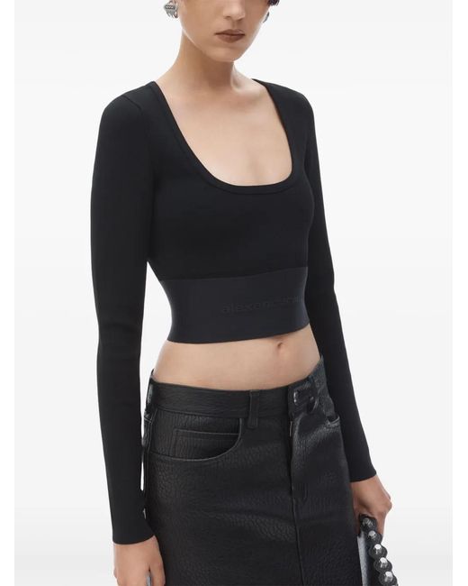 Alexander Wang Black Scoop-Neck Top