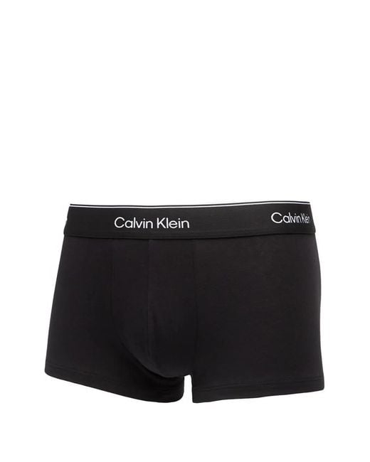 Calvin Klein Black Logo-Waistband Trunks Set Of 3 for men