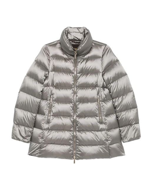 Moorer Gray Quilted High-Neck Jacket