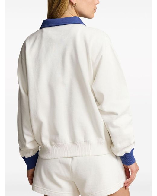 Polo Ralph Lauren White Sweatshirt mit Reißverschluss