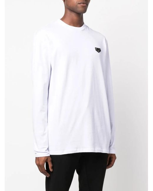 Philipp Plein White Logo-Print T-Shirt for men