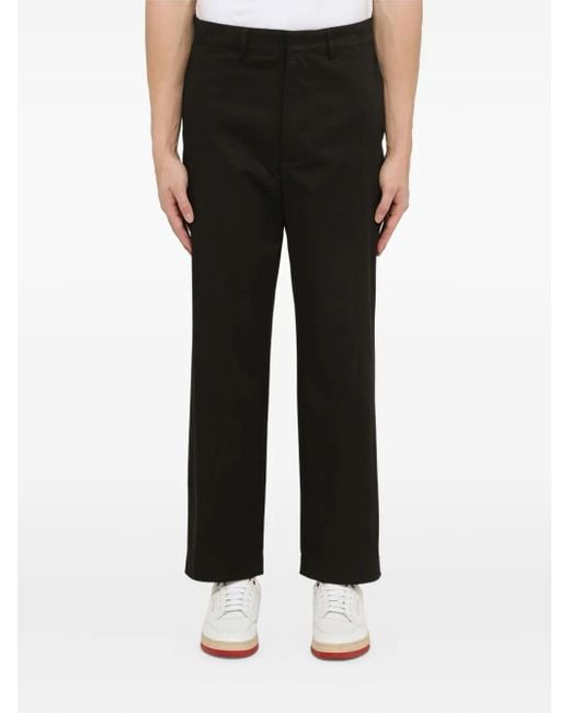 Department 5 Black Logo-Patch Trousers for men