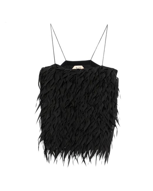 N°21 Black Fringed Blouse