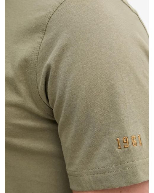 Aeronautica Militare Green Logo-Patch Crew-Neck T-Shirt for men