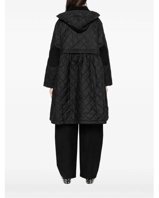 Barbour X Ganni キルティング フーデッドコート Black