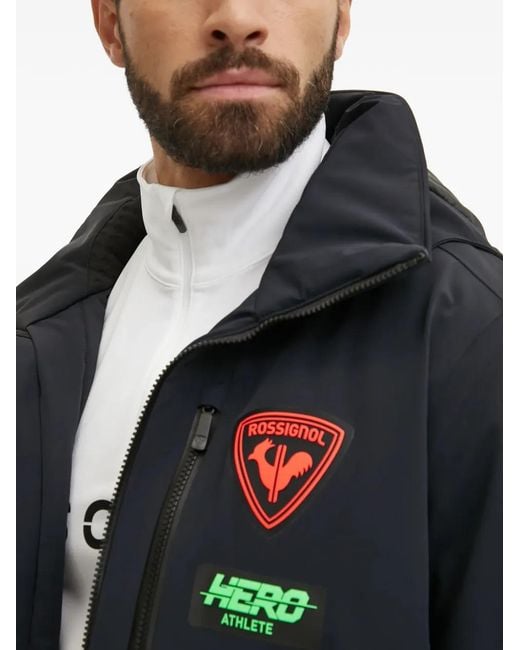 Rossignol Black Hero Logo-Detail Zip-Fastening Ski Jacket for men