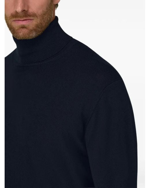 Boggi Blue Turtleneck Jumper for men