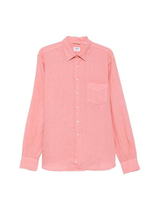 Aspesi Pink Long-Sleeve Pocket Shirt for men
