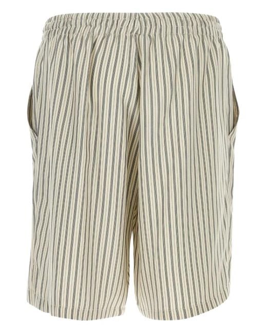 LeKasha Blue Striped-Pattern Shorts for men