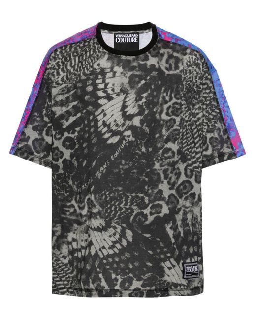 T-shirt à imprimé animalier Versace pour homme en coloris Gray