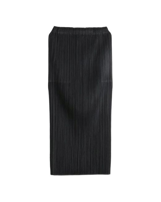 Pleats Please Issey Miyake Black Pleated Maxi Skirt