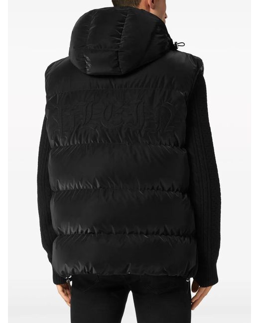 Chaleco Acolchado Con Capucha Philipp Plein de hombre de color Black