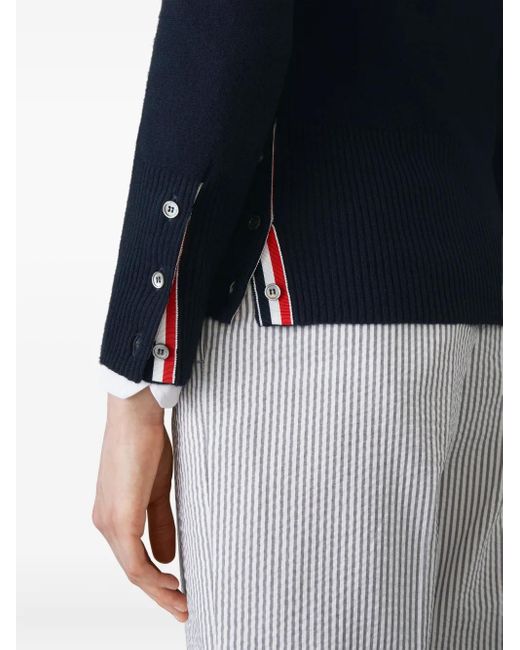 Cárdigan con motivo de 4 rayas Thom Browne de color Blue
