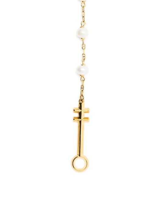 CAPSULE ELEVEN Metallic Pearls Rosary Necklace