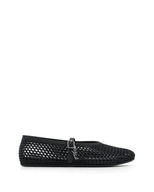 Karl Lagerfeld Black Jelly Mesh-Design Buckle-Strap Ballet Flats