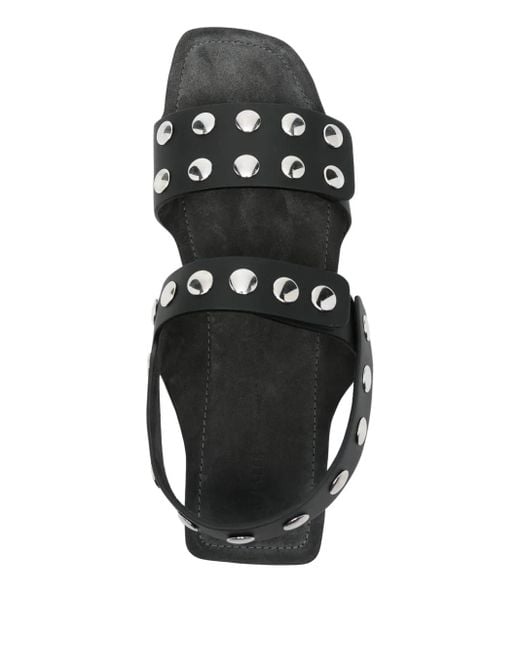 Khaite Black Leather Boden Sandals