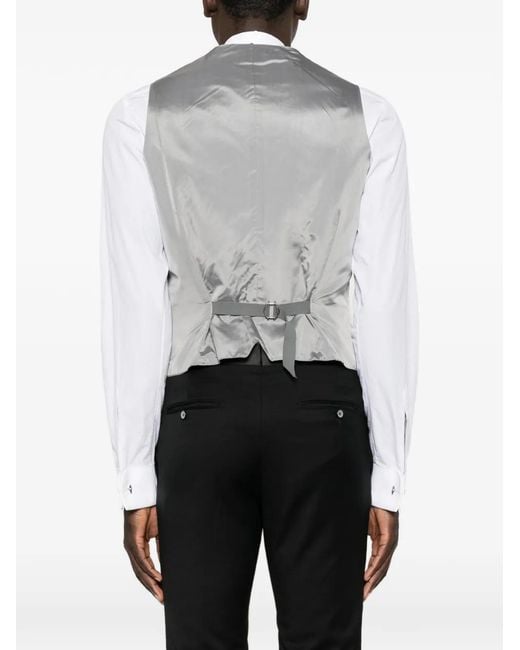 Tagliatore White Double-Breasted Shawl-Lapel Waistcoat for men