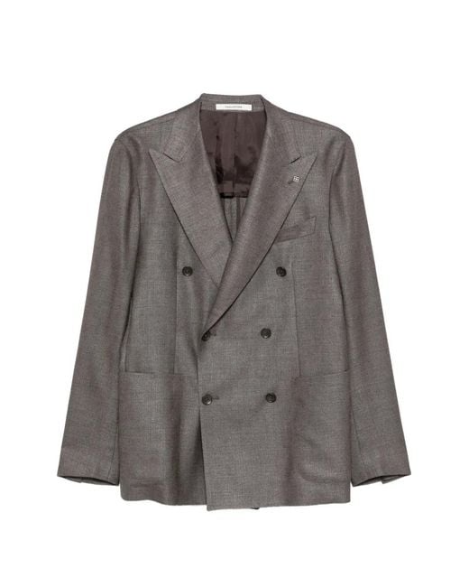 Tagliatore Gray Double-Breasted Blazer for men