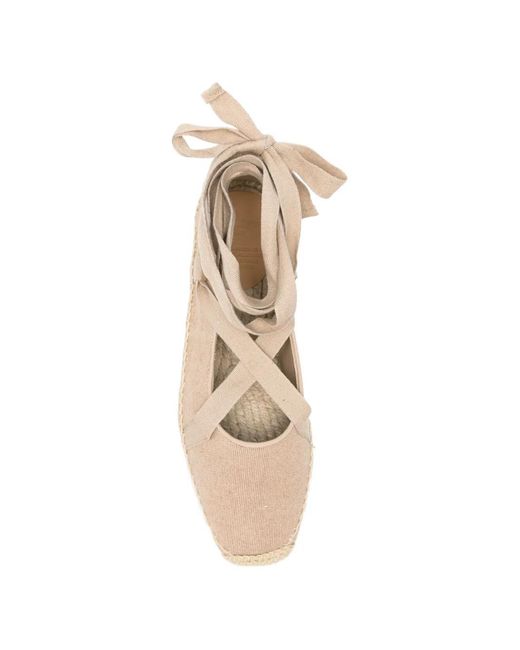 Castaner White Tie-Fastening Flat Espadrilles