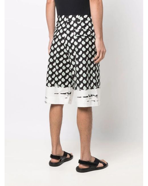 Etro Black Paisley-Print Bermuda Shorts for men