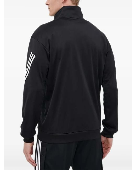 Adidas Black Stripe Zip-Up Jacket for men