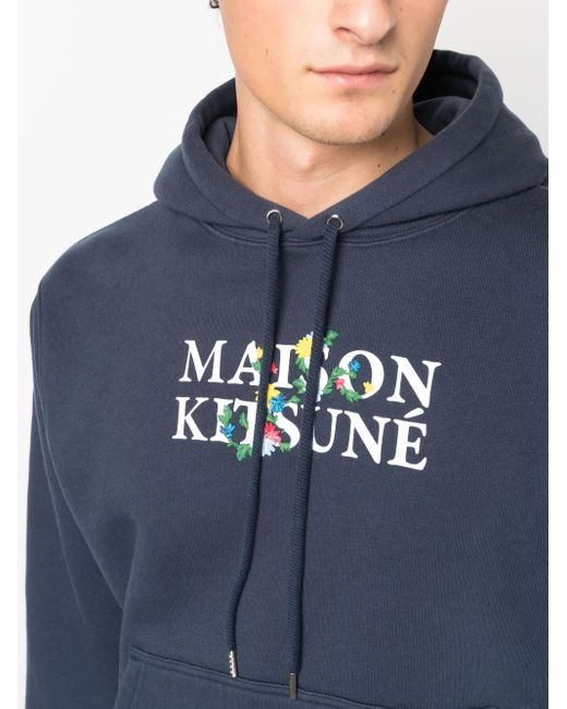 Maison Kitsuné Blue Flowers Comfort Hoodie for men