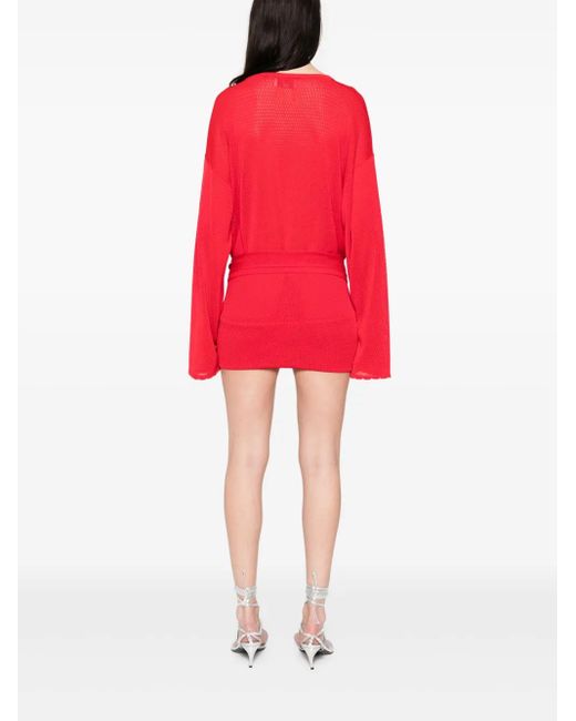 The Attico Red Mini Dress With V-Neck