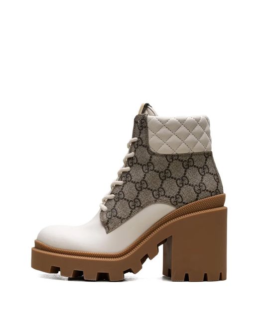 Gucci White GG Ankle Boot
