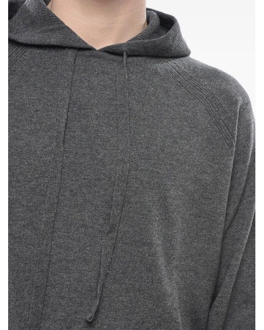 Paolo Pecora Gray Virgin Wool Hoodie for men
