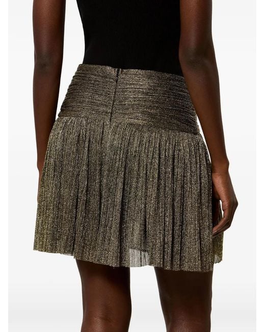 Isabel Marant Green Eloise Smocked Metallic-Effect Skirt
