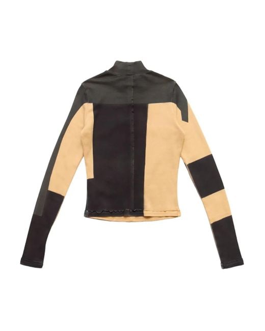 Eckhaus Latta Black Redacted Lapped Baby Turtleneck Top for men
