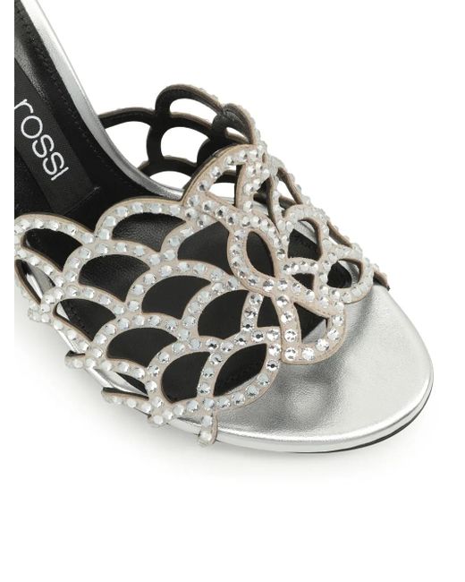 Sergio Rossi White Sr Mermaid 90Mm Leather Mules