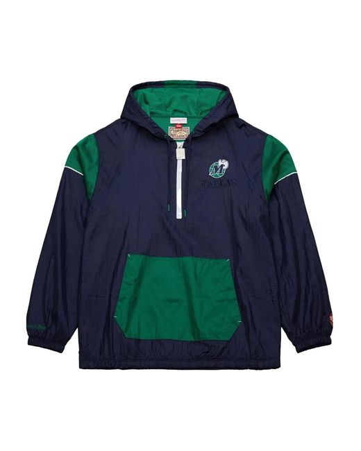 Mitchell & Ness Blue Dallas Mavericks Team Og 3.0 Half-Zip Jacket for men