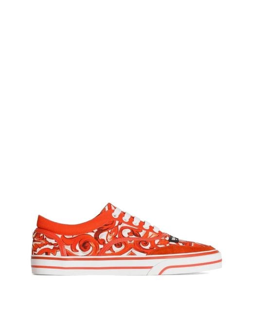 Dolce & Gabbana Red Dg Sailing Sneakers