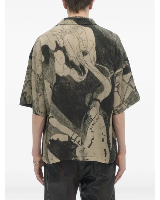 DOMREBEL Gray Graphic-Print Short-Sleeve Shirt for men