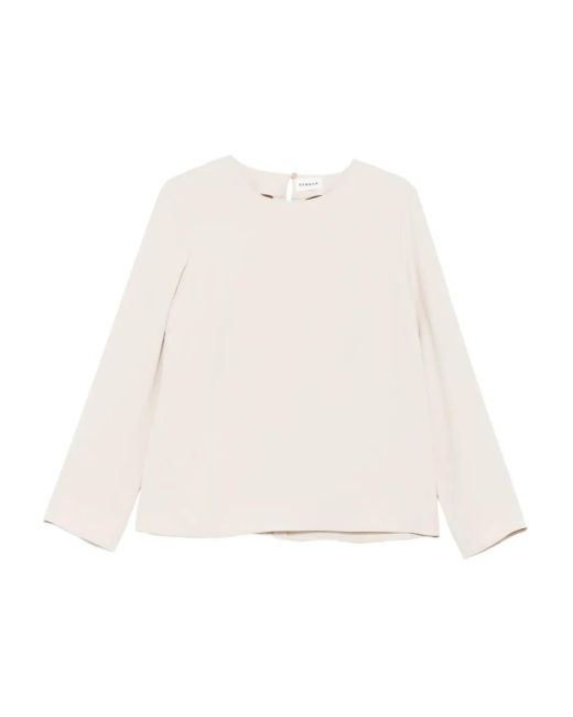 P.A.R.O.S.H. Boxy Top Met Keyhole Hals in het White