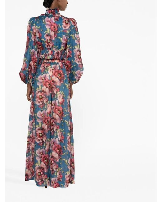 Zimmermann Blue High Tide Cropped Blouse