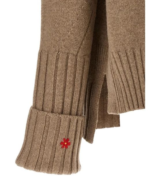 Tory Burch Brown Merino Wool Sweater