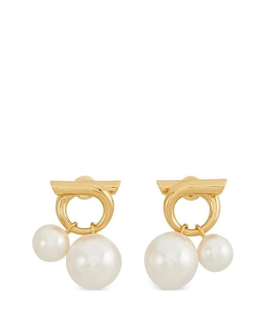 Ferragamo Metallic Gancini Earrings